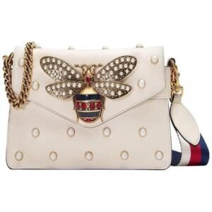 Gucci Broadway Leather Mini Bag White | AlmaBagz
