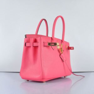 Hermes Birkin 30cm Togo Leather Handbags Lip Pink Golden | AlmaBagz