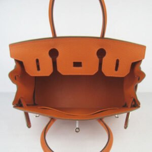 Hermes Birkin 30cm Togo Leather Handbags Orange Silver | AlmaBagz
