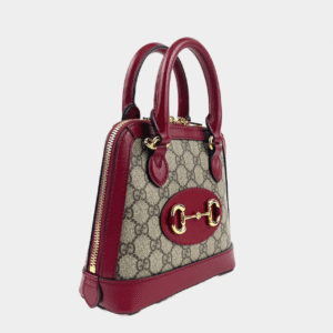GUCCI 1955 Horsebit Tote Supreme GG w/Red | AlmaBagz