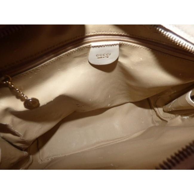 Gucci Vintage Ivory Patent Leather Satchel | AlmaBagz