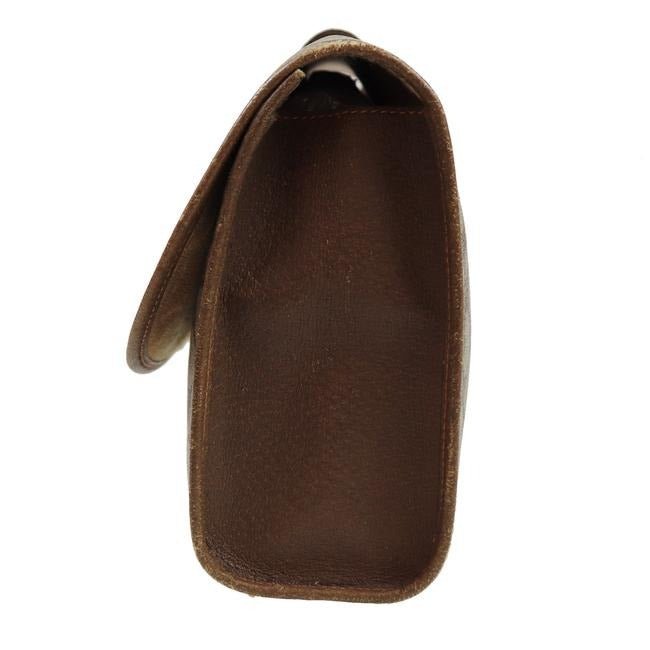 Gucci Accessory Collection Brown Guccissima Print XL Clutch w Red & Green Stripe | AlmaBagz