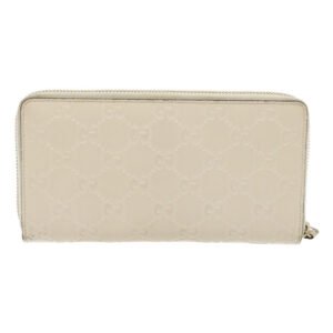 GUCCI GG Canvas ssima Long Wallet White  30393 | AlmaBagz