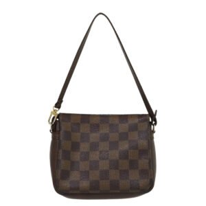 LOUIS VUITTON Damier Ebene Trousse Makeup Hand Pouch N51982 LV Auth 30445 | AlmaBagz