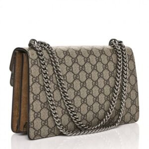 GUCCI GG Supreme Monogram Dionysus Shoulder Bag Taupe Real leather | AlmaBagz