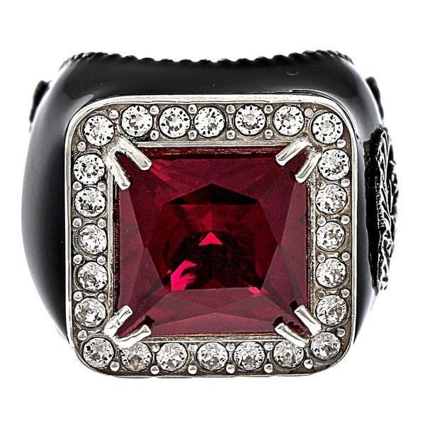 Gucci GG Crystal-embellished Signet Ring in Red | AlmaBagz