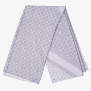 Gucci Womens GG Jacquard Scarf Grey | AlmaBagz