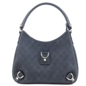 GUCCI Abbey GG Canvas Leather Shoulder Bag Black 268637 | AlmaBagz