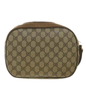 GUCCI Web Sherry Line GG Canvas Clutch Bag PVC Leather Beige Green 89  36428 | AlmaBagz