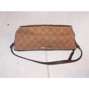 Gucci Vintage Rusty Orange Large G Logo Print Canvas Brown Leather And Hobo Bag | AlmaBagz