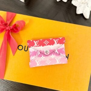 LOUIS VUITTON 2020 Monogram Escale Small Kirigami Card Holder in Red/Pink | AlmaBagz