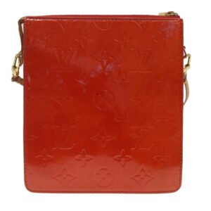 LOUIS VUITTON Monogram Vernis Motto Accessory Pouch Red M91137 LV Auth 37097 | AlmaBagz