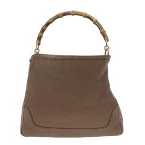 GUCCI Bamboo Hand Bag Leather 2way Pink Brown 282315 Auth 37362 | AlmaBagz
