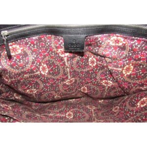 Gucci Patent Top Handle Punch Top Black Leather Tote | AlmaBagz