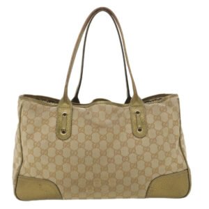 GUCCI GG Canvas Shoulder Bag Beige Gold 163805  38395 | AlmaBagz
