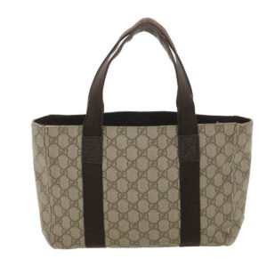 Gucci GG Canvas Hand Bag PVC Leather Beige 141976  38817 | AlmaBagz