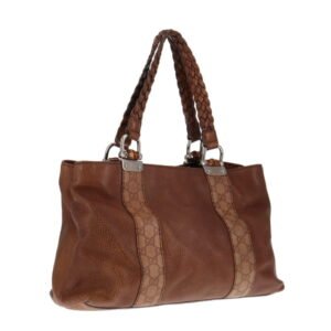 Gucci Brown Bamboo Bar Tote | AlmaBagz