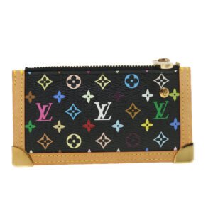 LOUIS VUITTON Multicolor Pochette Cles Coin Purse Black M92654 LV Auth 39201A | AlmaBagz