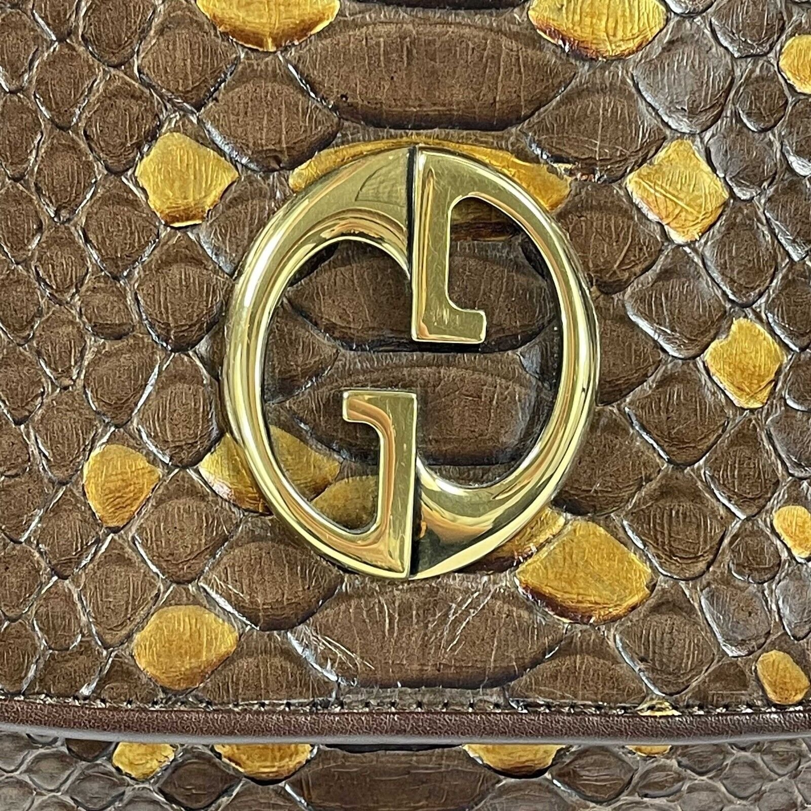GUCCI - 1973 Python Metallic Accent Shoulder Bag | AlmaBagz - Image 10