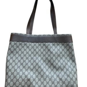 Gucci GG Beige & Brown Leather Tote Bag | AlmaBagz
