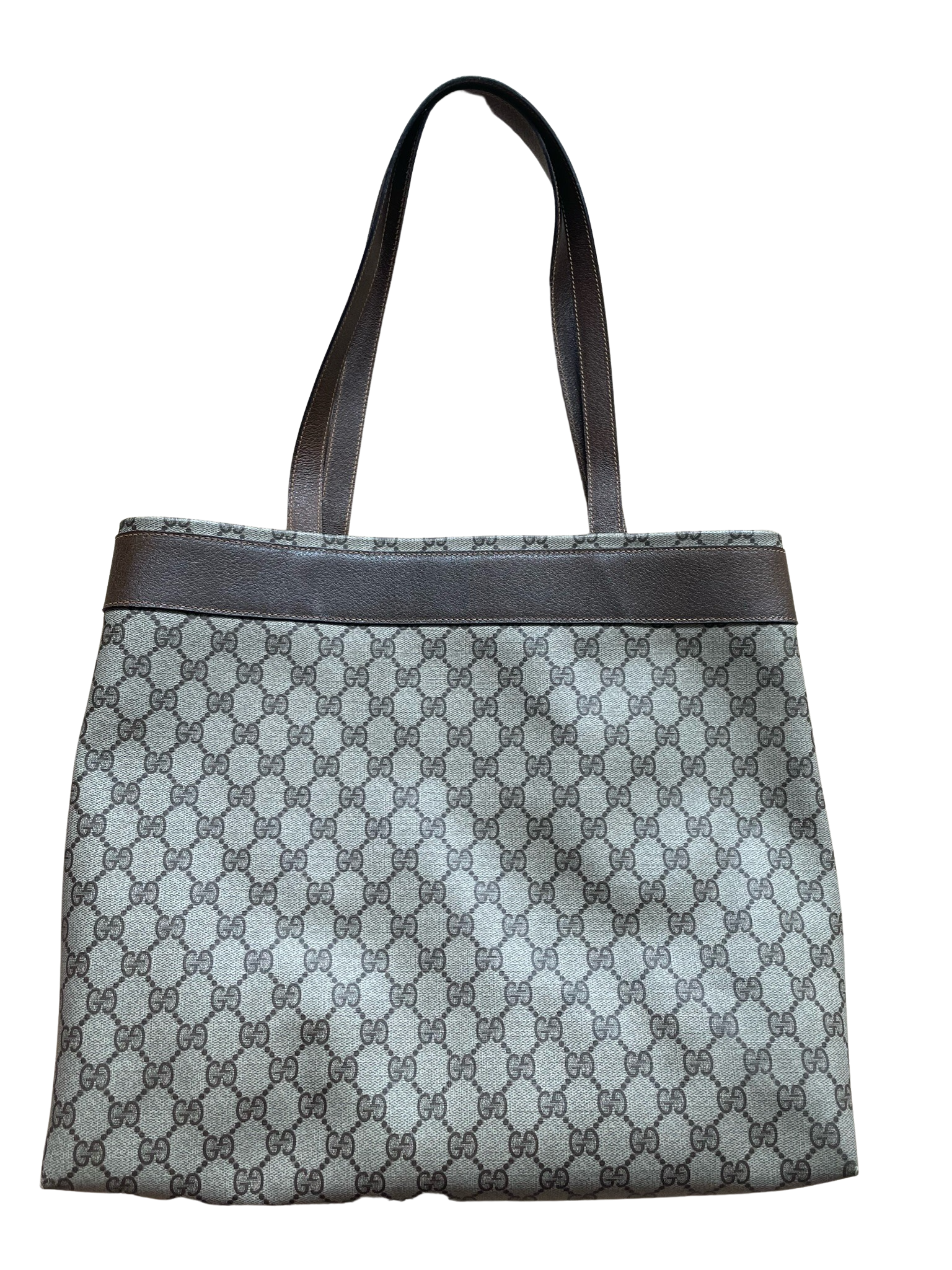 Gucci GG Beige & Brown Leather Tote Bag | AlmaBagz