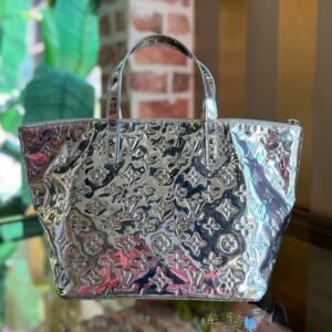 LOUIS VUITTON Bellevue PM Silver Monogram Miroir Tote Bag | AlmaBagz