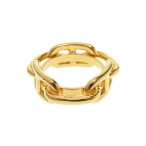 HERMES Scarf ring metal gold Chene Dunkle | AlmaBagz