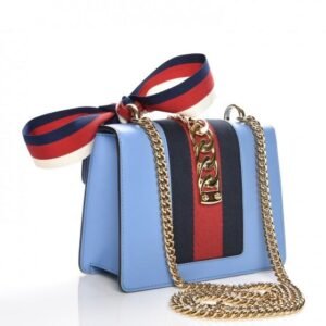 Gucci SyLouis Vuittonie Leather Mini Chain Bag Light Blue | AlmaBagz