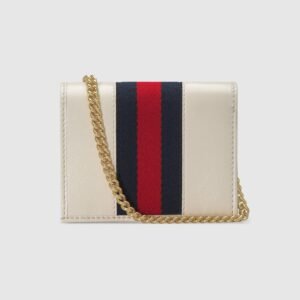 Gucci Rajah Chain Card Case Wallet White | AlmaBagz