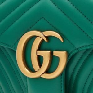 Gucci GG Marmont Small Top Handle Bag Emerald Matelassé | AlmaBagz