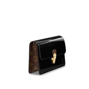 Louis Vuitton Cherrywood Chain Wallet Patent Leather Monogram Noir | AlmaBagz