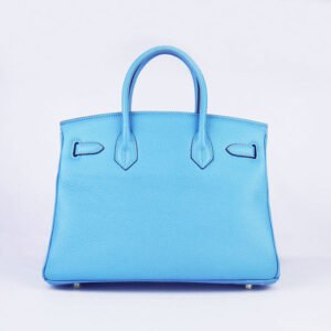 Hermes Birkin 30cm Togo Leather Handbags Light Blue Golden | AlmaBagz