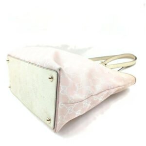 Gucci Pink Guccissima Print Canvas And White Leather Eclipse Bucket Bag | AlmaBagz