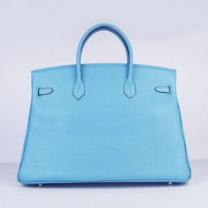 Hermes Birkin 35cm Togo Leather Handbags 6099 Light Blue Golden | AlmaBagz