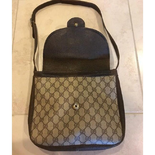 Gucci Ophidia Top Handle Tote Gg Supreme Shelly Stripe Shades Of Brown With Large G Logo Print Leath | AlmaBagz