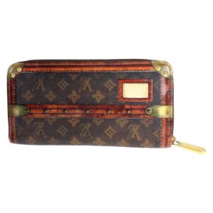 LOUIS VUITTON Long Wallet Purse M52746 Monogram canvas Brown Gold Metal Long Wallet Purse Zip Around monogram trunk time Zippy wallet Women Used | AlmaBagz