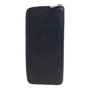 LOUIS VUITTON Long Wallet Purse M30503 leather Ardoise Black SilverMetal Long Wallet Purse Zip Around Round Zip Taiga Zippy Wallet Vertical mens Used | AlmaBagz