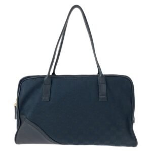 GUCCI Tote Bag 169971 GG canvas, leather Black GoldMetal Tote Bag handbag Newbrit Interlocking Medium Shelly Women Used | AlmaBagz