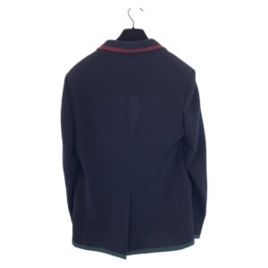 GUCCI tailored jacket 502525 wool Navy green red tailored jacket logo emblem button mens 48 Used | AlmaBagz