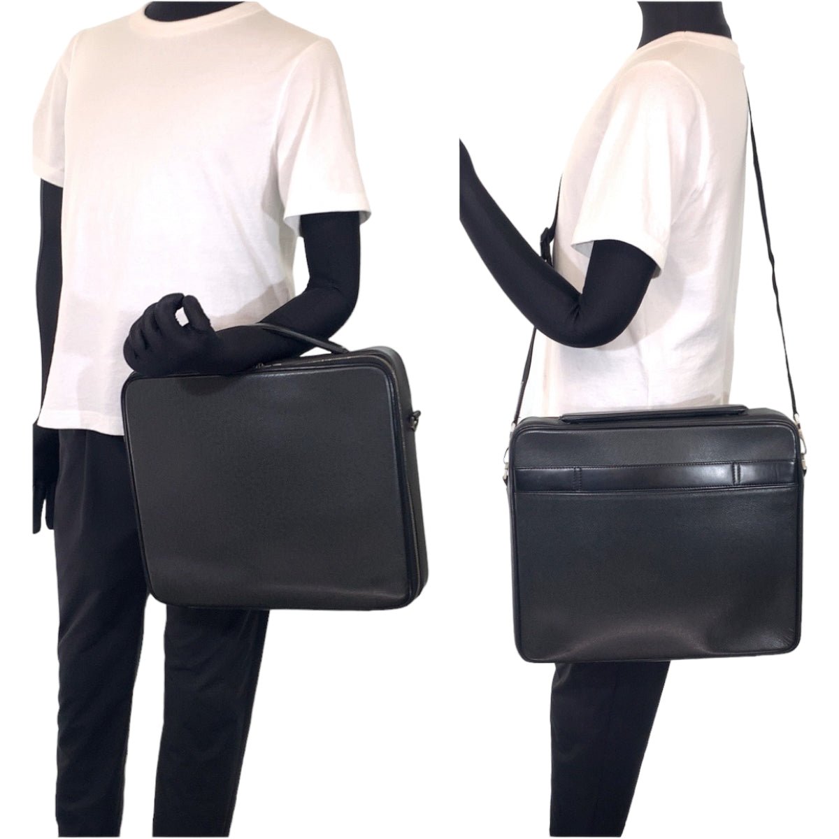 LOUIS VUITTON Shoulder Bag M30832 Calfskin Black black Shoulder Bag Business Bag 2way Taiga Port Ordinatur Odessa Ardoise mens Used | AlmaBagz - Image 7