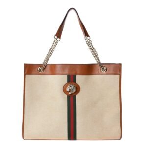 Gucci Rajah Large Canvas Tote Bag in Beige | AlmaBagz