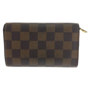 LOUIS VUITTON Bifold Wallet N61730 PVC Brown Gold Metal Folding wallet Compact wallet Damier L-Zip Portonet Bie Tresol Women Used | AlmaBagz