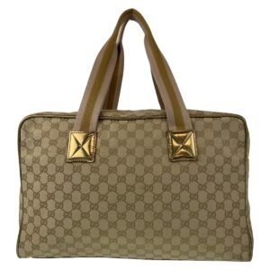 GUCCI Boston Duffel bag 153240 GG canvas Beige Gold Metal Boston Duffel bag Handbag Unisex GG pattern Women Used | AlmaBagz