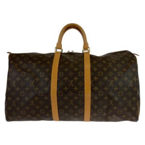 LOUIS VUITTON Boston Duffel bag M41424 PVC Brown Gold Metal Boston Duffel bag unisex Monogram Keepall 55 mens Used | AlmaBagz