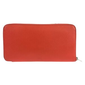 HERMES Long Wallet Purse Epsom Red orange Long Wallet Purse Zip Around Azap long silk in Women Used | AlmaBagz