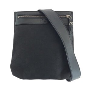 GUCCI Shoulder Bag 92562 GG canvas, leather Black SilverMetal Shoulder Bag pochette mens Used | AlmaBagz
