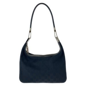 GUCCI Shoulder Bag 001 3812 GG canvas, leather Black SilverMetal Hobo Shoulder Bag Handbag Women Used | AlmaBagz