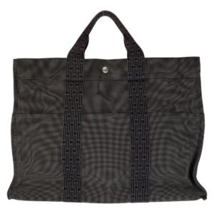 HERMES Tote Bag canvas Grey SilverMetal Tote Bag Handbag A4 storage Unisex Her Line MM mens Used | AlmaBagz