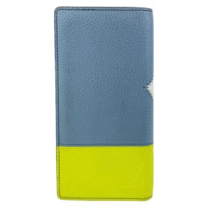 LOUIS VUITTON Long Wallet Purse M81440 leather Blue Yellow SilverMetal Long Wallet Purse Taurillon Clemence Portefeuille Braza mens Used | AlmaBagz