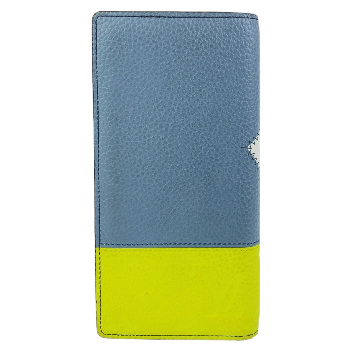 LOUIS VUITTON Long Wallet Purse M81440 leather Blue Yellow SilverMetal Long Wallet Purse Taurillon Clemence Portefeuille Braza mens Used | AlmaBagz